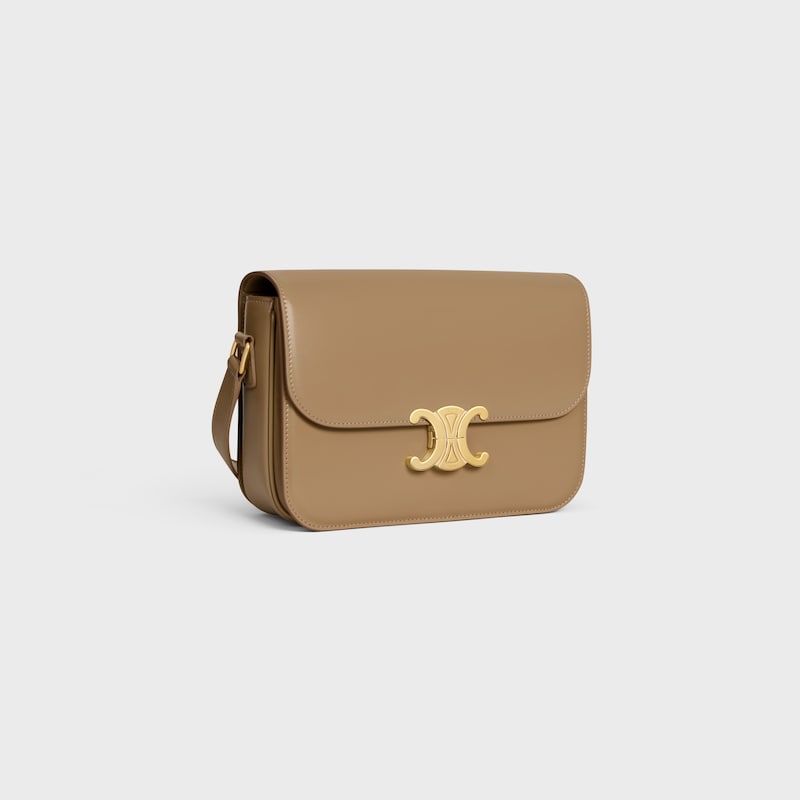 CLASSIQUE TRIOMPHE BAG IN shiny calfskin - SMOKED BROWN - TRIOMPHE - 1 | CELINE
