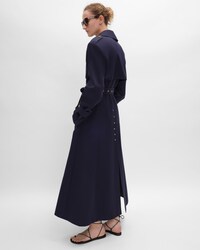 tux trench coat IN COTTON AND WOOL GABARDINE - INK -  - 2 | CELINE