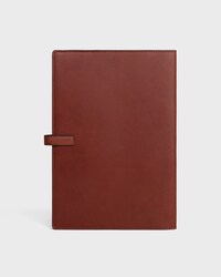 LARGE NOTEBOOK COVER WITH POUCH IN NATURAL CALFSKIN - TECK - STATIONERY - 2 | CELINE