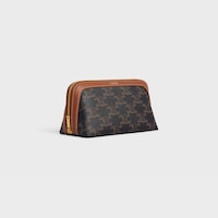 Pochette Cosmétique Petit Modèle Toile Triomphe et Veau - TAN - CELINE MAISON - 2 | CELINE