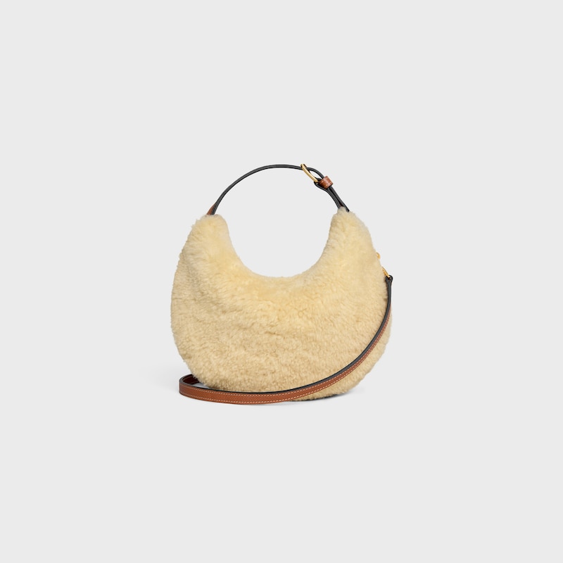 Teen Celine Lulu IN SHEARLING AND CALFSKIN - NATURAL / TAN - MORE LINES - 1 | CELINE