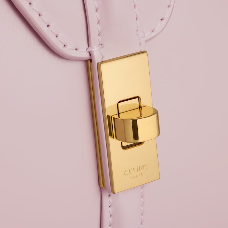 MINI 16 IN satinated calfskin - BLEACHED PINK - MORE LINES - 1 | CELINE
