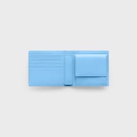 Bi-fold Wallet IN SMOOTH LAMBSKIN - SKY BLUE / RED - WALLETS - 2 | CELINE