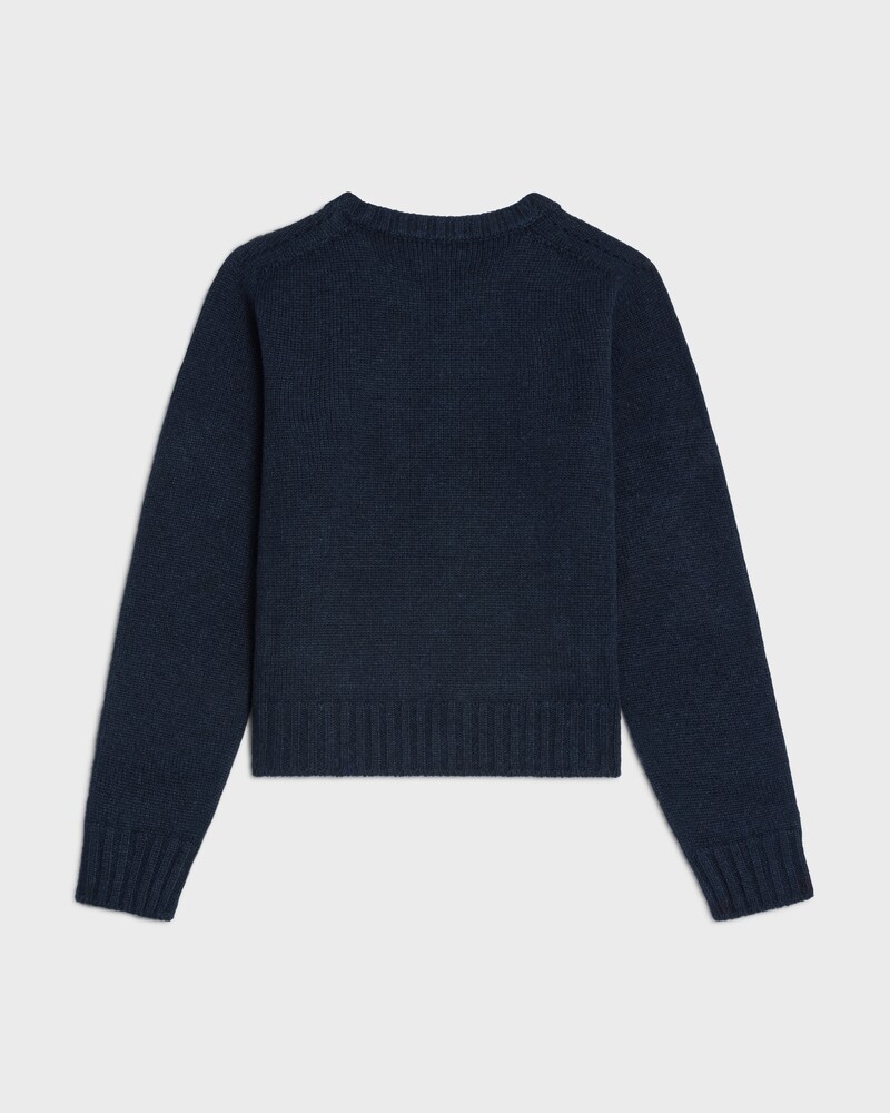 pull col rond cachemire seamless - Marine -  - 1 | CELINE