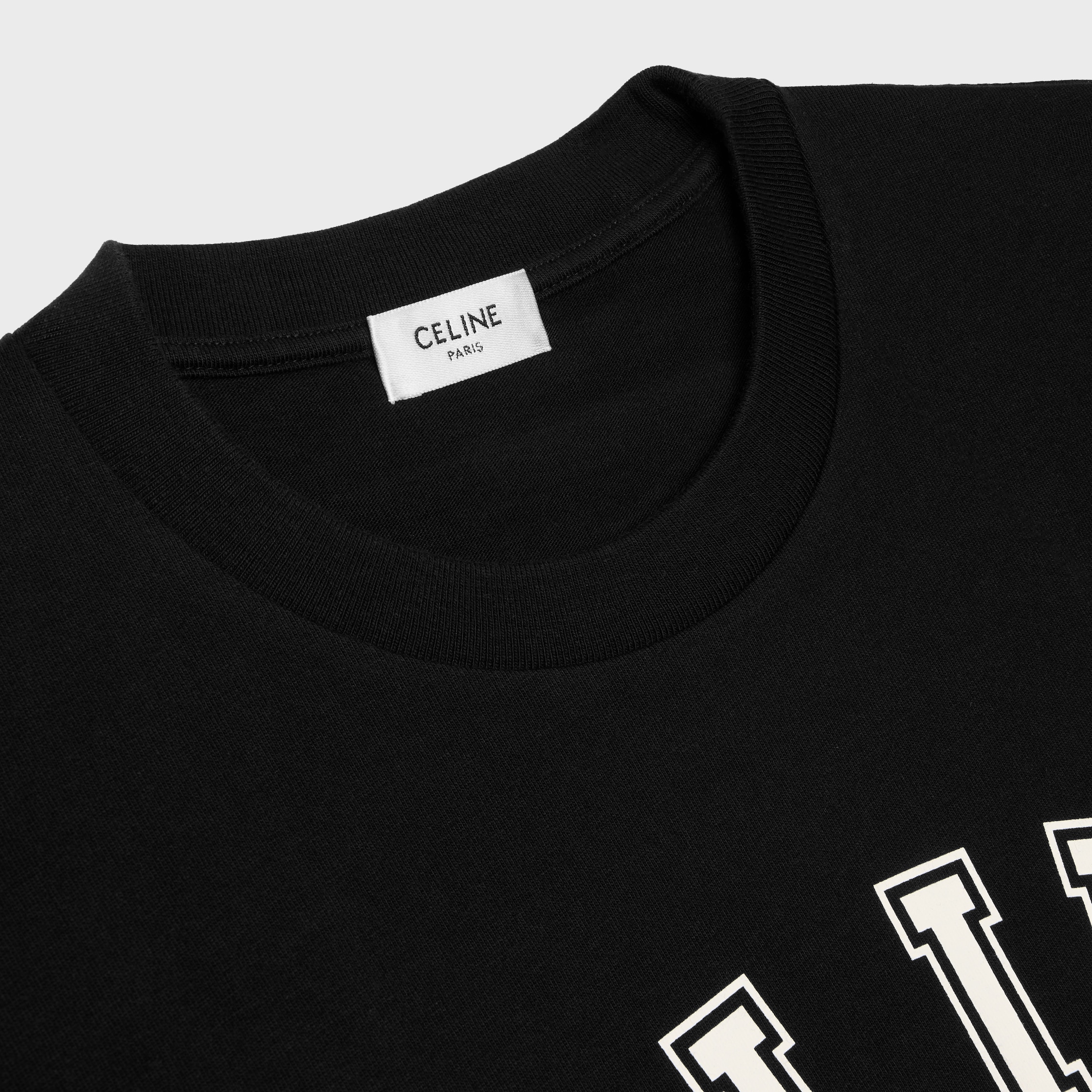 t-shirt IN cotton jersey - BLACK / WHITE | CELINE