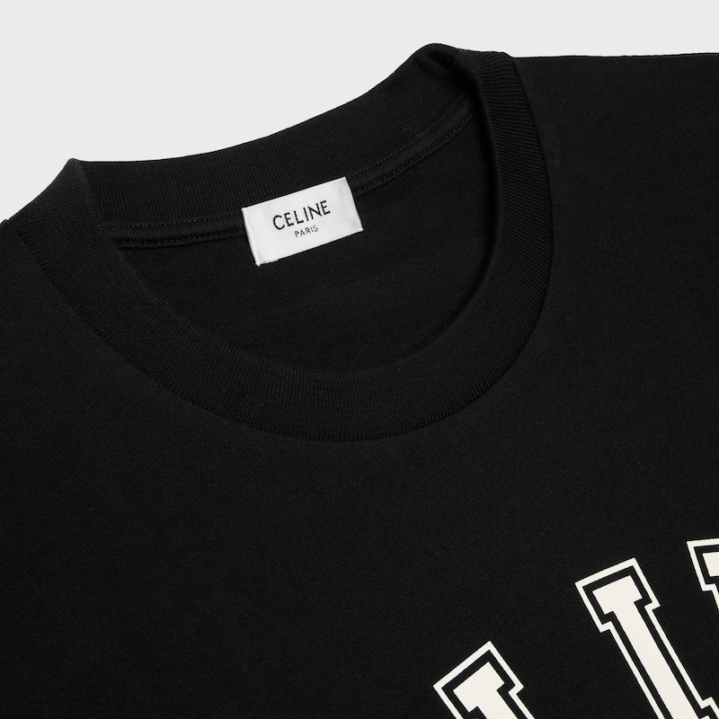 t-shirt IN cotton jersey - BLACK / WHITE -  - 1 | CELINE