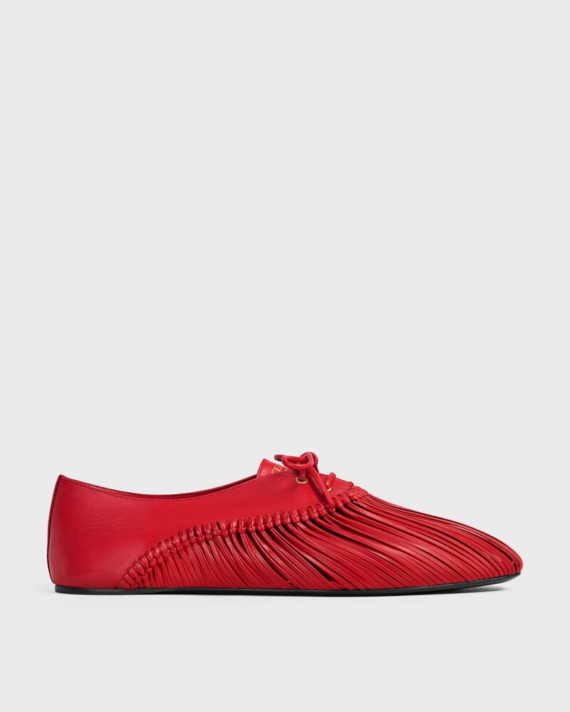 BALLET LACE-UP SHOE IN GOATSKIN - ULTRA RED -  - 1 | CELINE