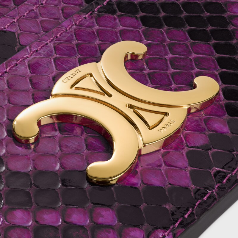 CARD HOLDER TRIOMPHE IN PYTHON - MAGENTA - NEW - 1 | CELINE