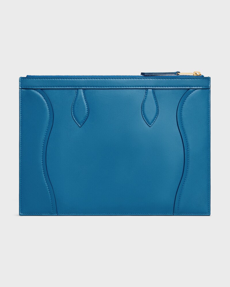 MEDIUM POUCH IN GLOSSY CALFSKIN - ULTRA BLUE - POUCHES - 1 | CELINE