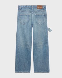 กางเกงยีนส์ขาบาน 001 ทำจากผ้าคอตตอนเดนิม - สีเคลียร์วอเธอร์ฟอล -  - 2 | CELINE