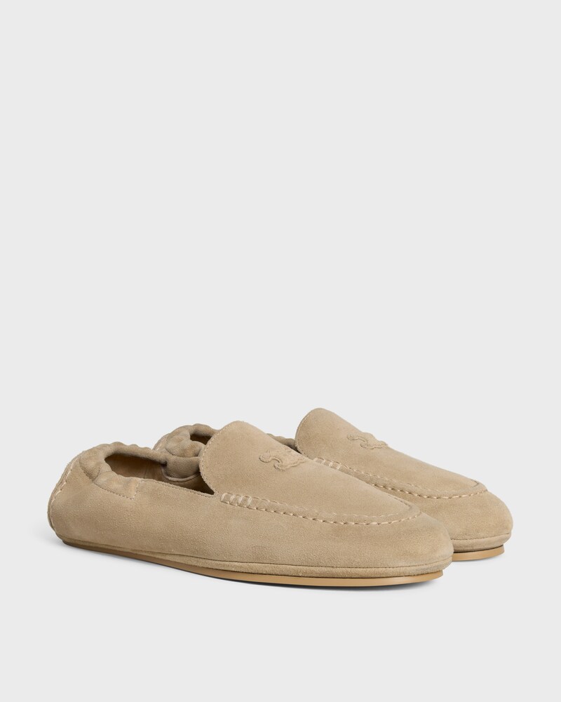 ADAM LOAFER IN SUEDE CALFSKIN - BEIGE -  - 1 | CELINE