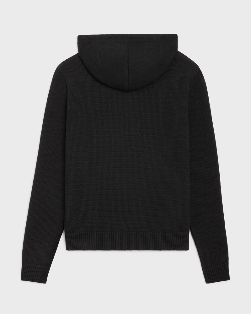 pull capuche triomphe laine cachemire - NOIR/BLANC -  - 1 | CELINE