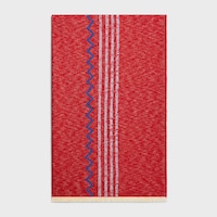 fouta IN embroidered cotton - ECRU/RED/BLUE -  - 1 | CELINE