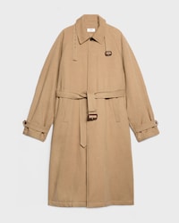 car coat IN heavy cotton twill - LATTE CLEAN STONE WASH -  - 1 | CELINE