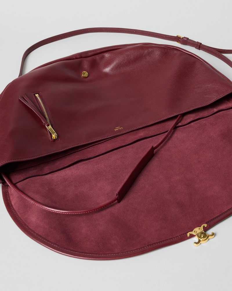 HALFMOON SOFT TRIOMPHE BAG IN SUPPLE SHINY LAMBSKIN - SYRAH - NEW - 1 | CELINE