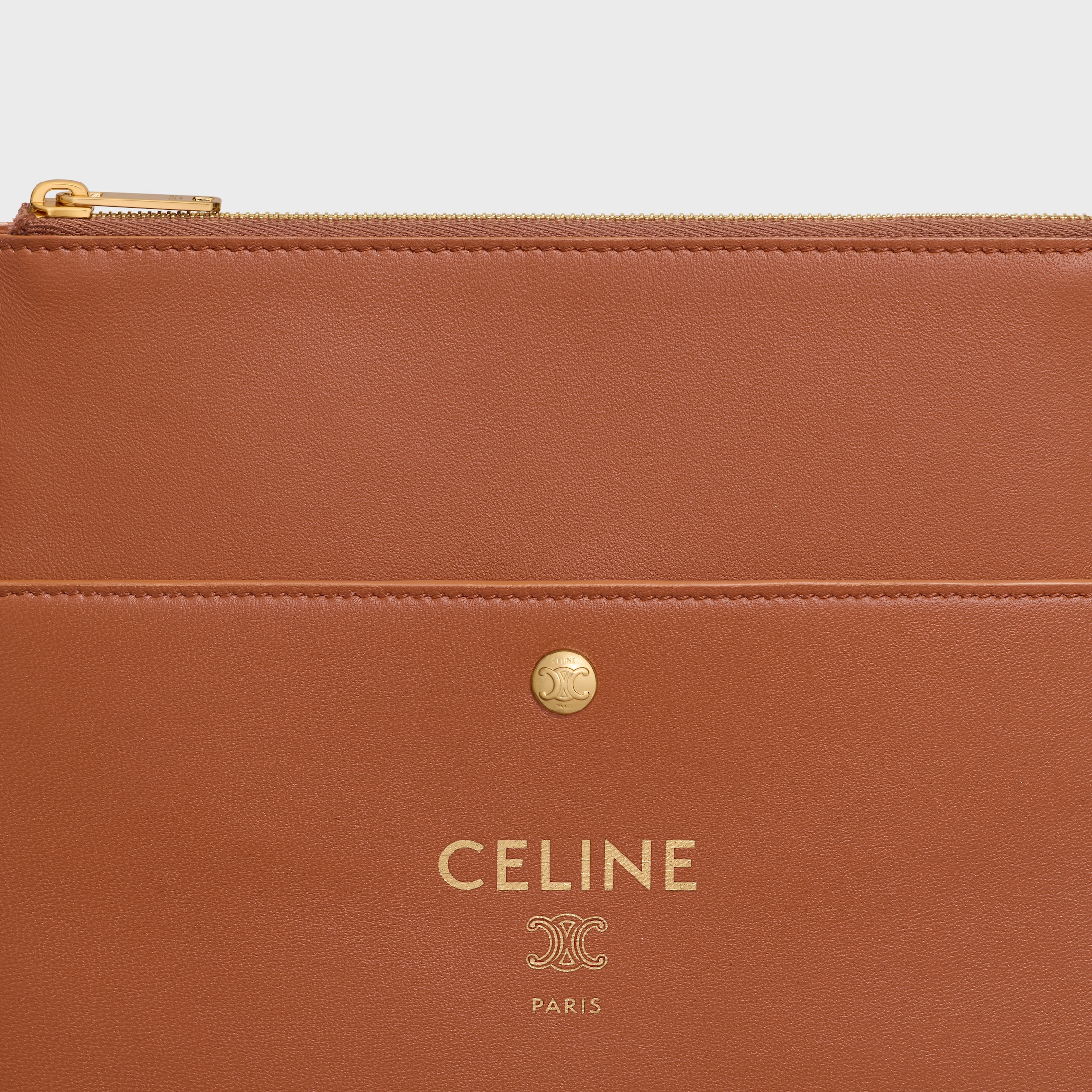 SHARP POUCH IN SMOOTH LAMBSKIN - TAN | CELINE