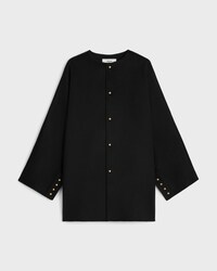 coat IN DOUBLE FACE CASHMERE - BLACK -  - 1 | CELINE