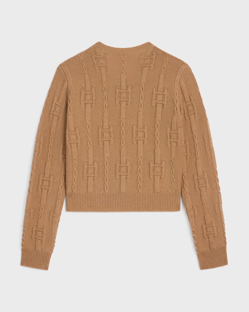 JERSEY CON CUELLO REDONDO DE CACHEMIRA CON CADENAS - CAMEL -  - 1 | CELINE