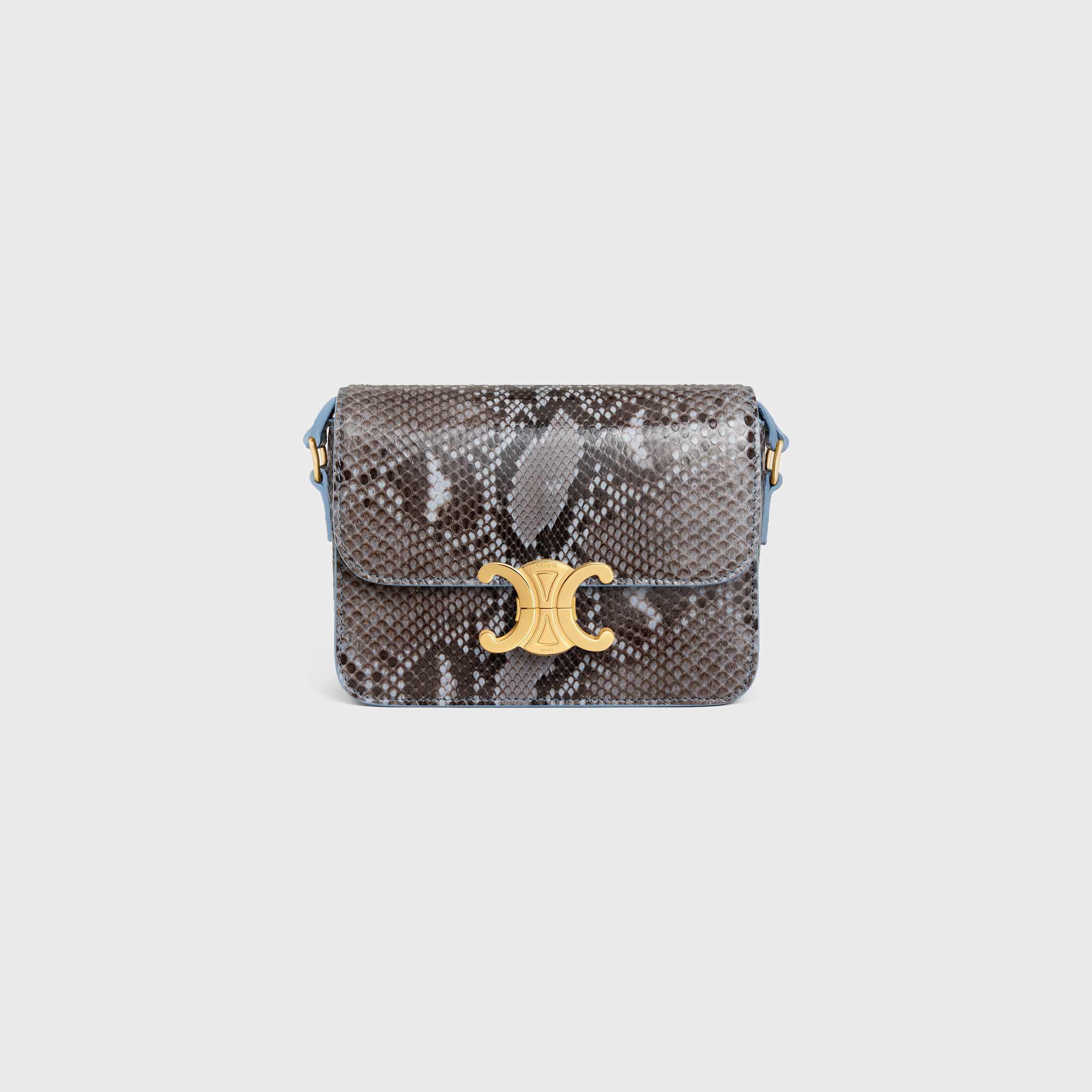 TEEN TRIOMPHE BAG IN Python patchwork - LIGHT DENIM | CELINE
