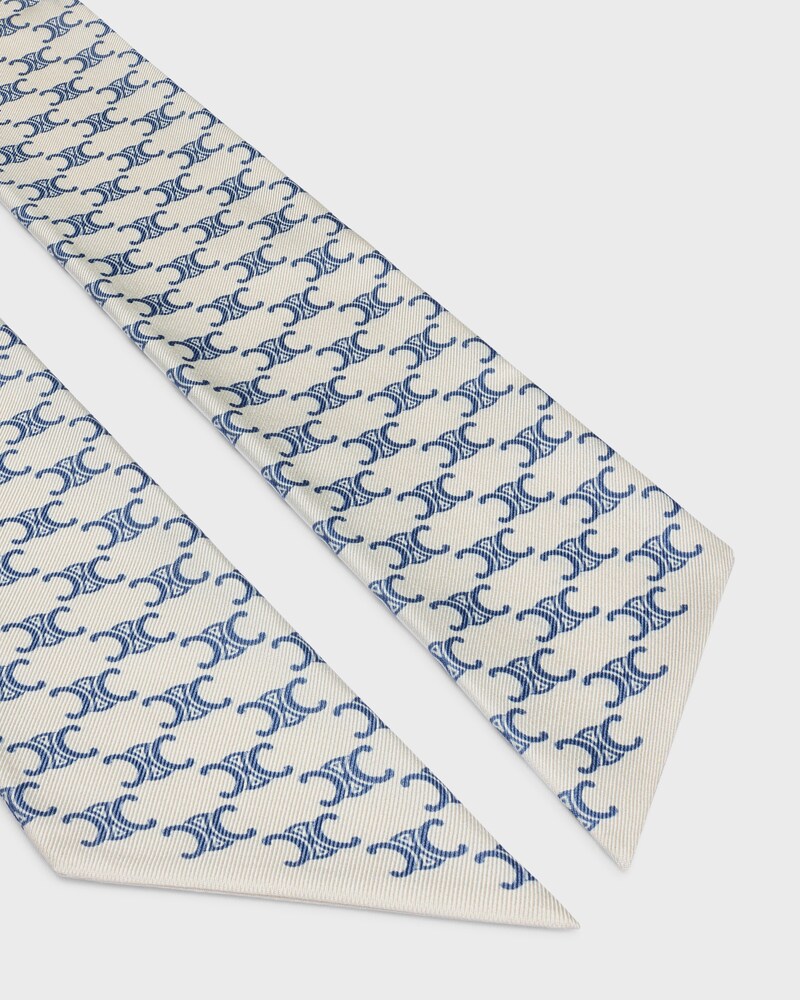 lavalliere in triomphe silk twill - DENIM -  - 1 | CELINE