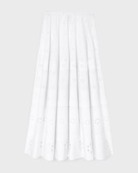 skirt IN broderie anglaise cotton - WHITE -  - 1 | CELINE