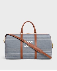 BOLSA DE VIAJE GRANDE DE TEJIDO JACQUARD A RAYAS Y PIEL DE BECERRO - AZUL / BEIGE - VIAJE - 2 | CELINE