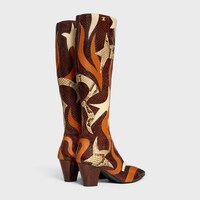 STAGE - HIGH BOOT IN PYTHON PATCHWORK - BROWN TERRACOTTA -  - 2 | CELINE