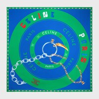 BULLSEYE FOULARD 90 - ROYAL BLUE/GREEN -  - 1 | CELINE