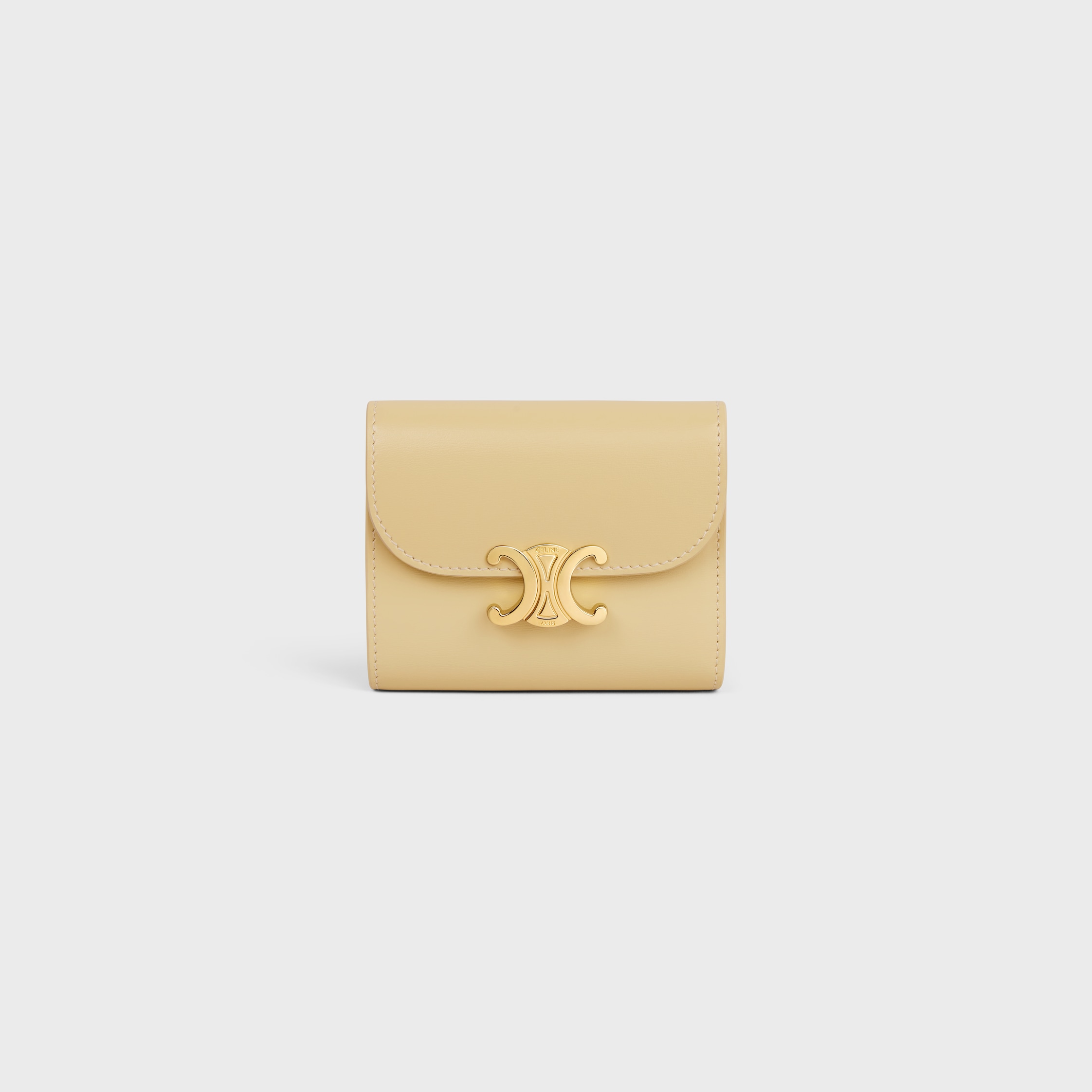 Small Flap Wallet TRIOMPHE IN Shiny calfskin - SPRING YELLOW | CELINE