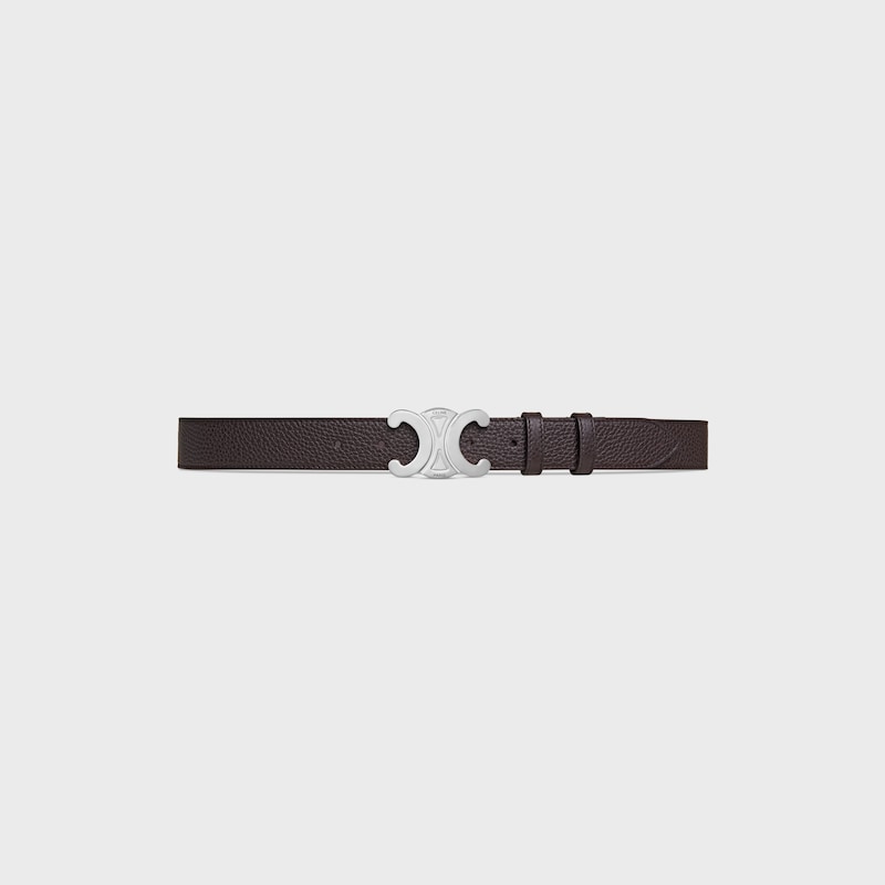 Triomphe Belt 30MM IN Grained Calfskin - ESPRESSO -  - 1 | CELINE