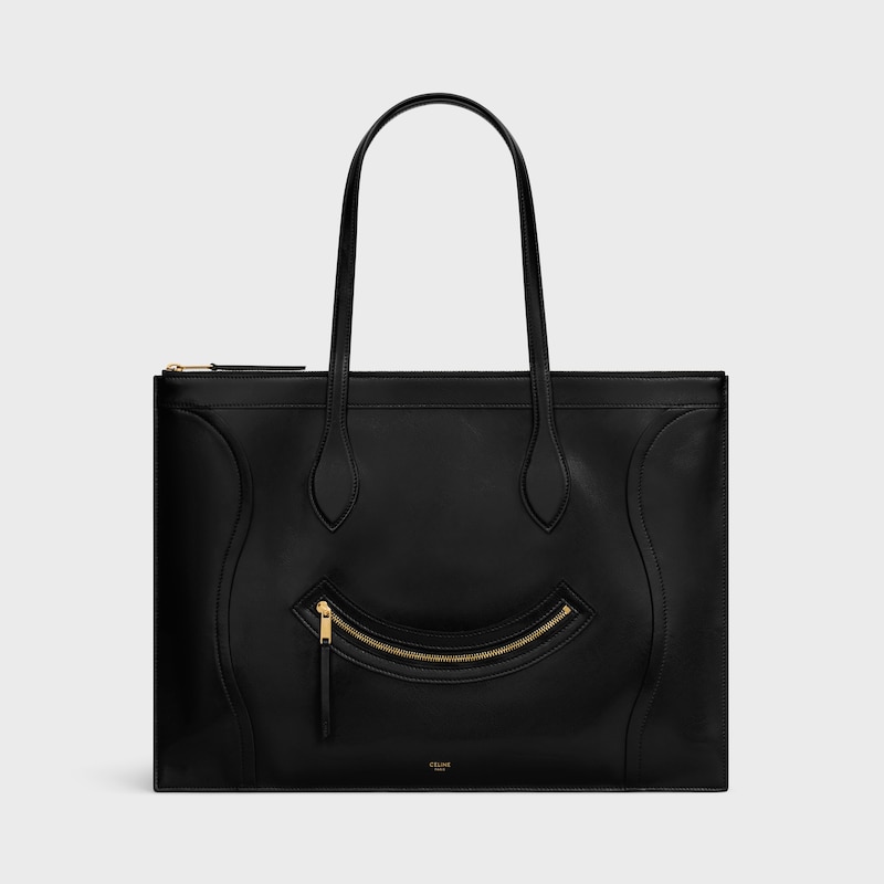 FLAT LUGGAGE IN GLOSSY CALFSKIN - BLACK - TOTE BAGS - 1 | CELINE