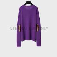 CLASSIC ELBOW-PATCH CREWNECK - ULTRAVIOLET -  - 2 | CELINE
