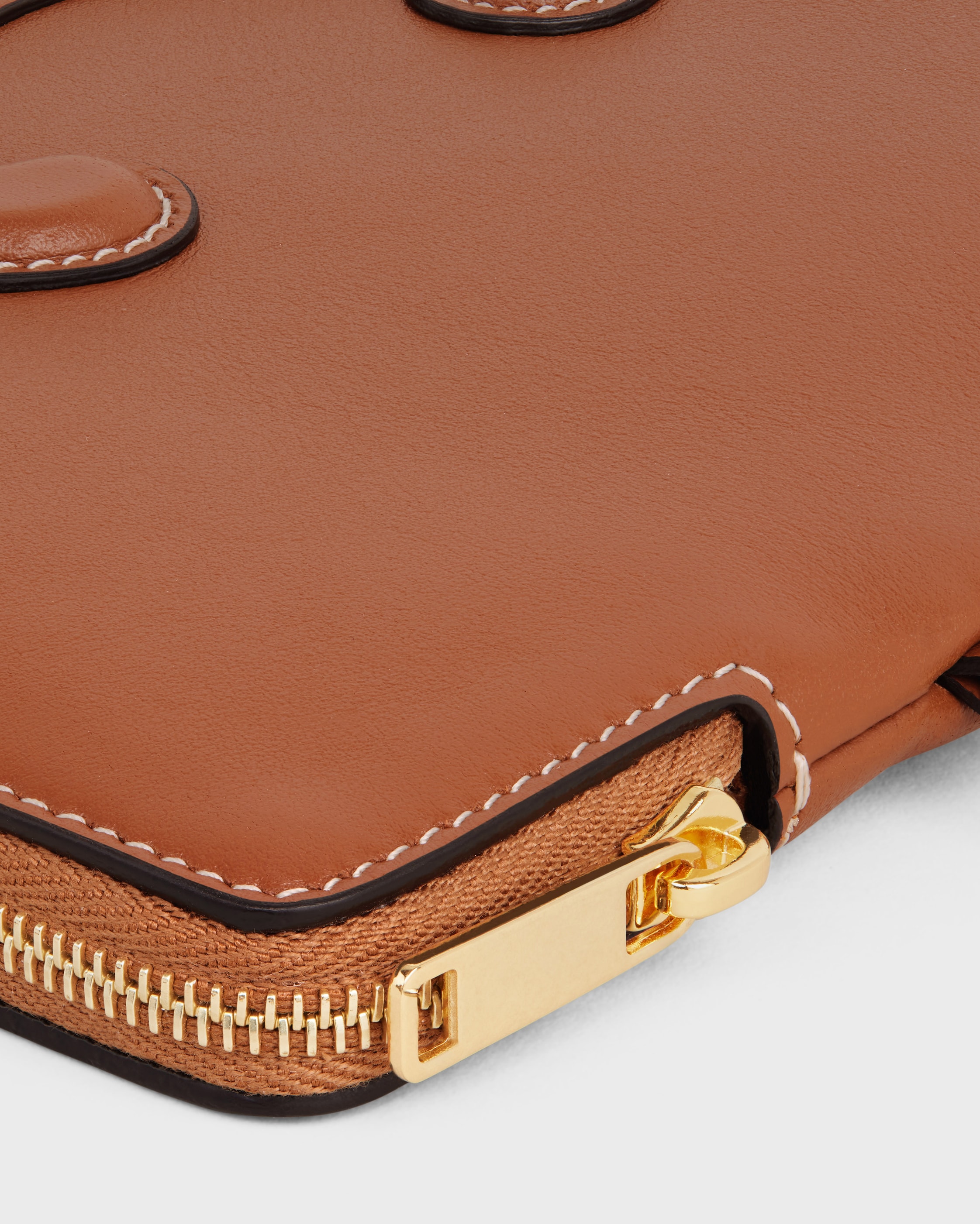 SMALL POUCH WITH STRAP CUIR TRIOMPHE IN SMOOTH CALFSKIN - TAN | CELINE