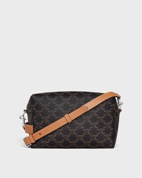 CROSSBODY BAG TAKE AWAY IN TRIOMPHE CANVAS AND CALFSKIN - TAN - CROSS-BODY BAGS - 2 | CELINE