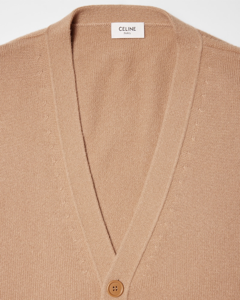 cardigan IN FINE CASHMERE - CARAMEL -  - 1 | CELINE