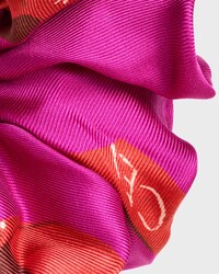 Celine Weaved Ribbons桑蠶絲及金色飾面黃銅髮圈 - 玫红色/红色 - 髮飾 - 2 | CELINE