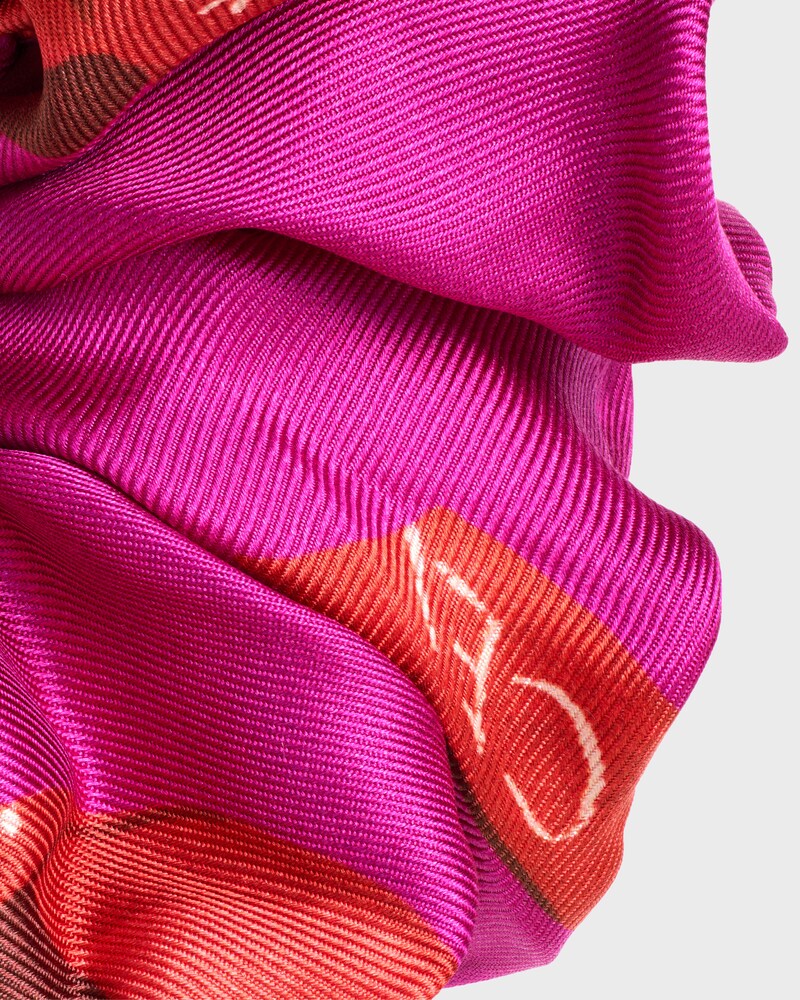 Chouchou Ruban Tissé Celine en Soie et Laiton Doré - FUSHIA / Rouge - ACCESSOIRES CHEVEUX - 1 | CELINE