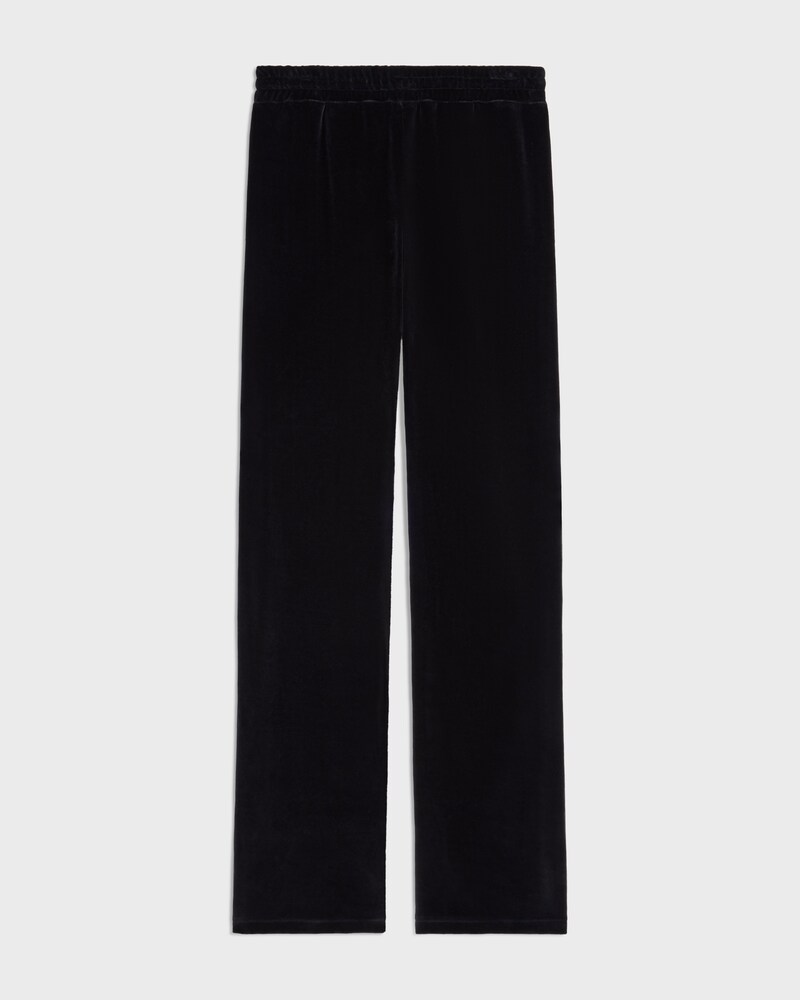 TRACKSUIT PANTS IN velvet jersey - BLACK / WHITE -  - 1 | CELINE