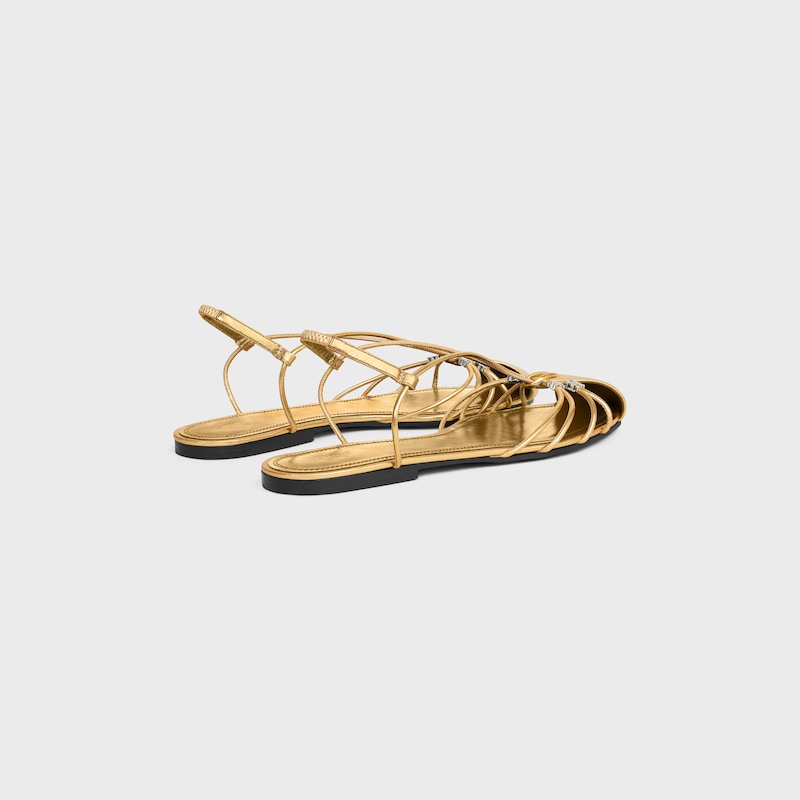 SANDALIA DE CÓCTEL DE PIEL DE CORDERO LAMINADA - DORADO -  - 1 | CELINE