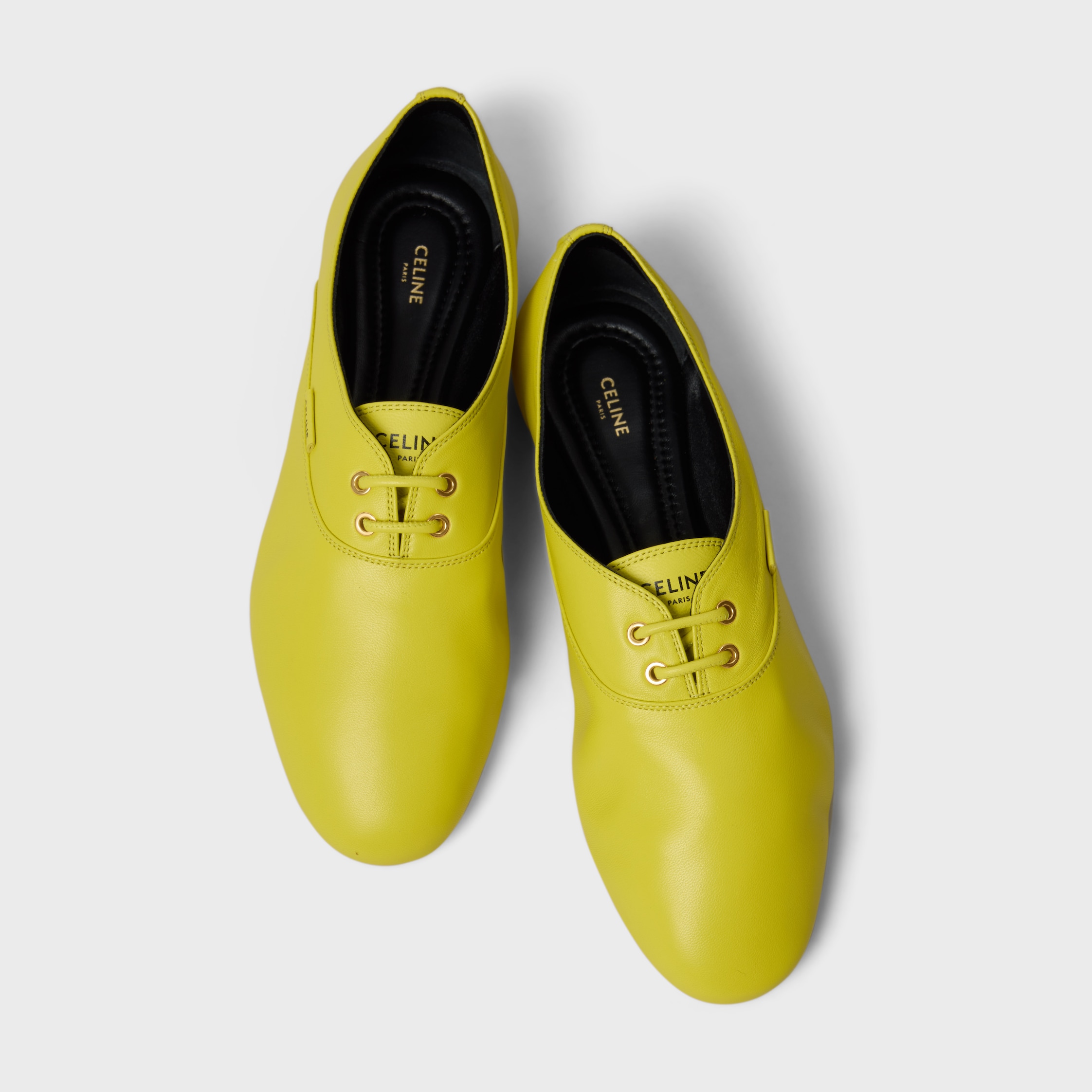 CELINE / セリーヌ | ballerina ソフトバレリーナ バレエシューズ | 37.5 | イエロー | レディース BALLET LACE-UP SHOE IN LAMBSKIN - BRIGHT YELLOW | CELINE