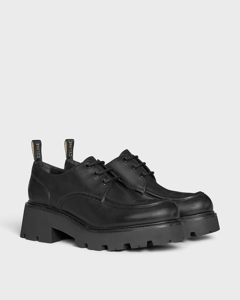 CELINE TRIOMPHE DERBY  EN CUIR DE TAUREAU BRILLANT - Noir -  - 1 | CELINE