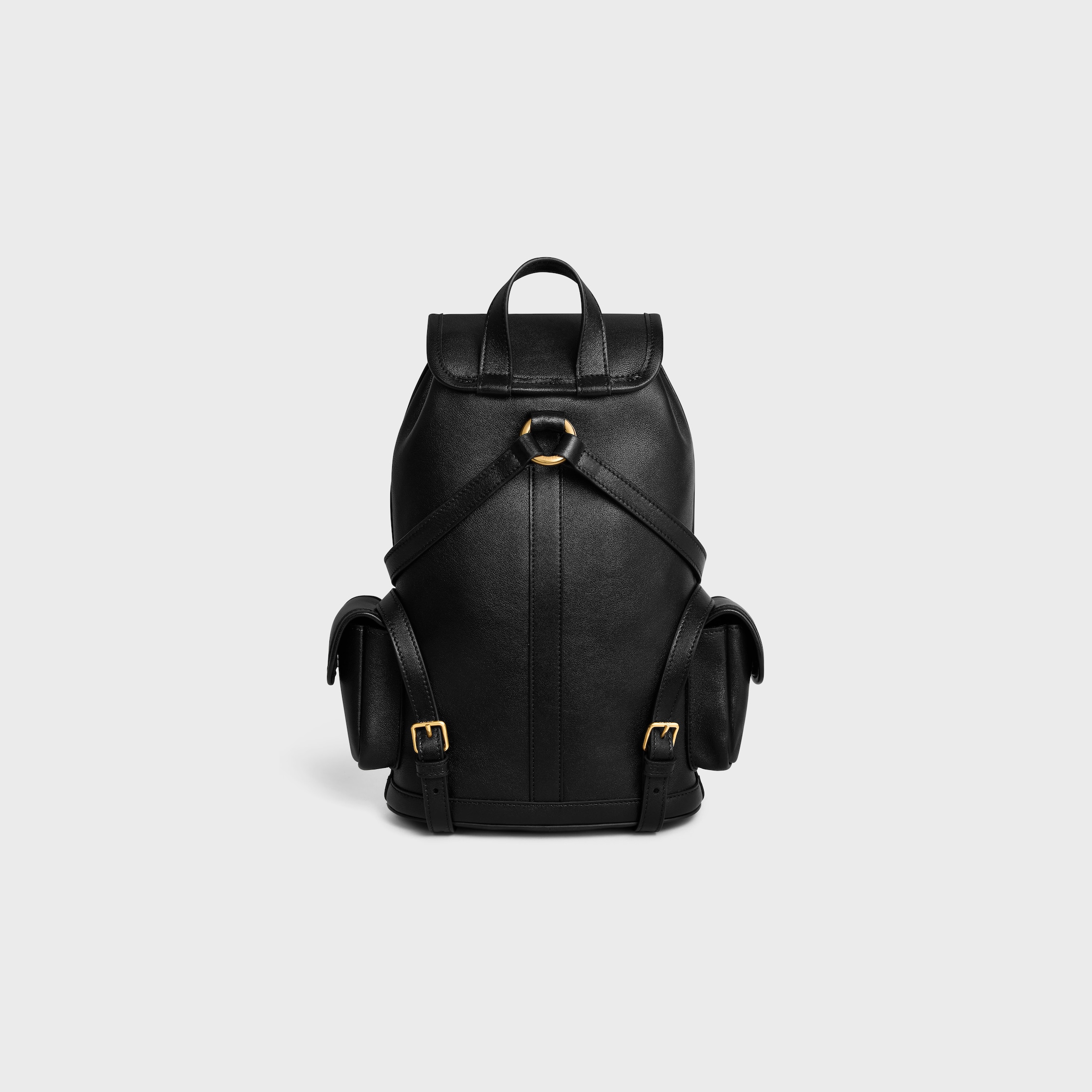 MINI BACKPACK SOFT TRIOMPHE IN SUPPLE SHINY LAMBSKIN - BLACK | CELINE