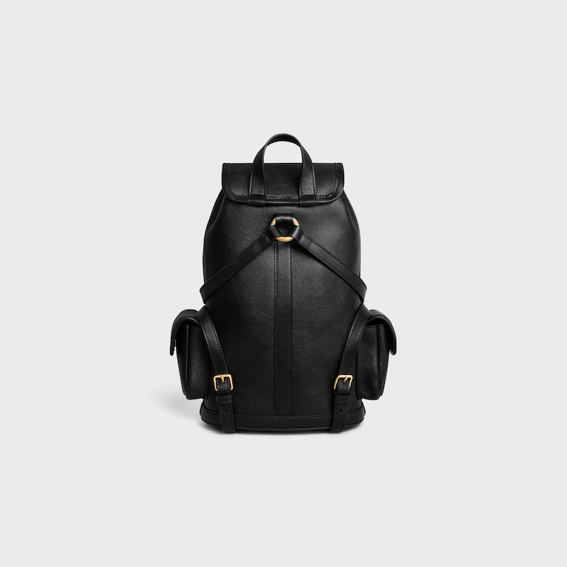 MINI BACKPACK SOFT TRIOMPHE IN SUPPLE SHINY LAMBSKIN - BLACK - SOFT TRIOMPHE - 1 | CELINE