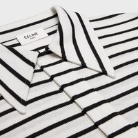 polo shirt IN striped silk jersey - OFF WHITE / BLACK -  - 2 | CELINE