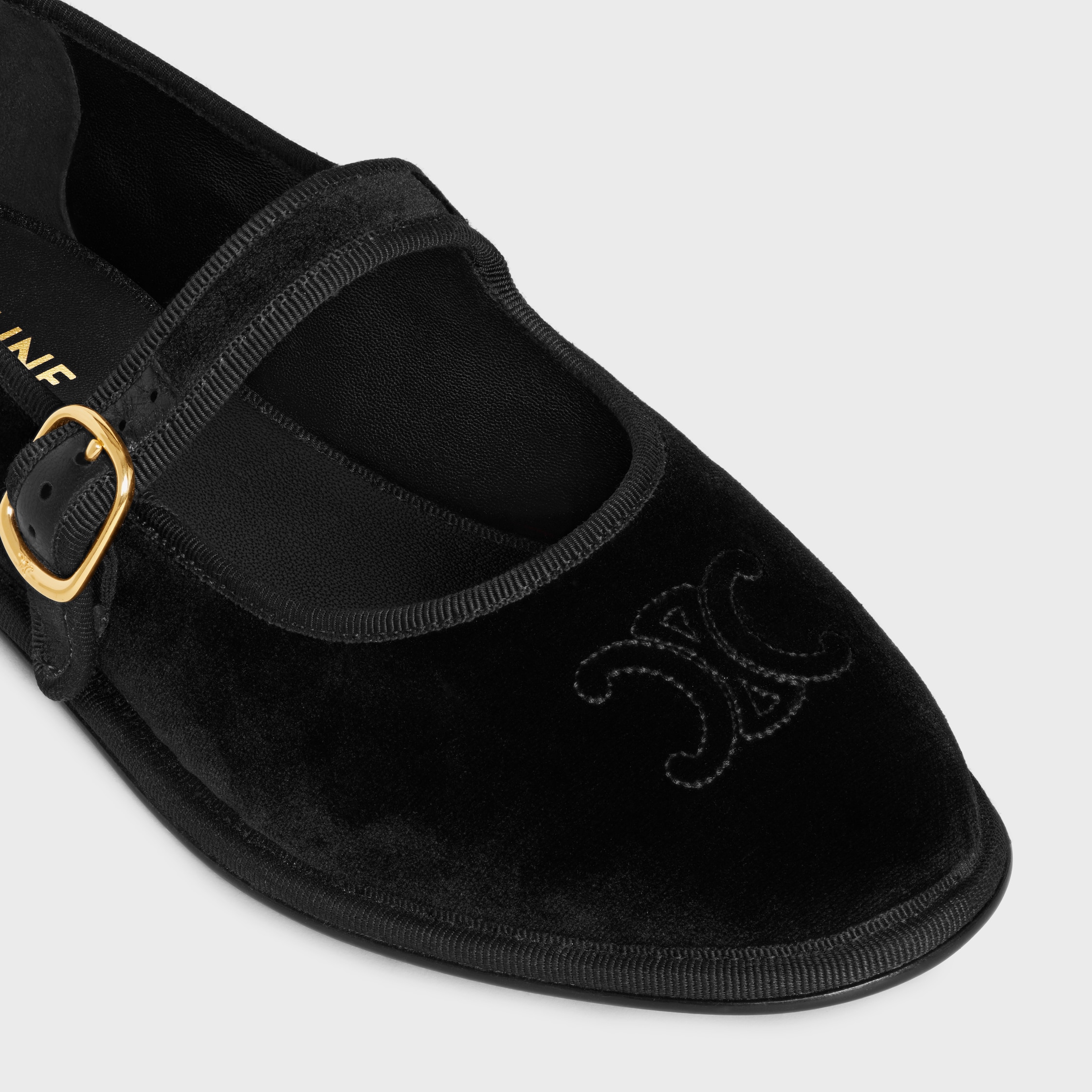 ÈVE TRIOMPHE BALLERINA IN VELVET - BLACK | CELINE