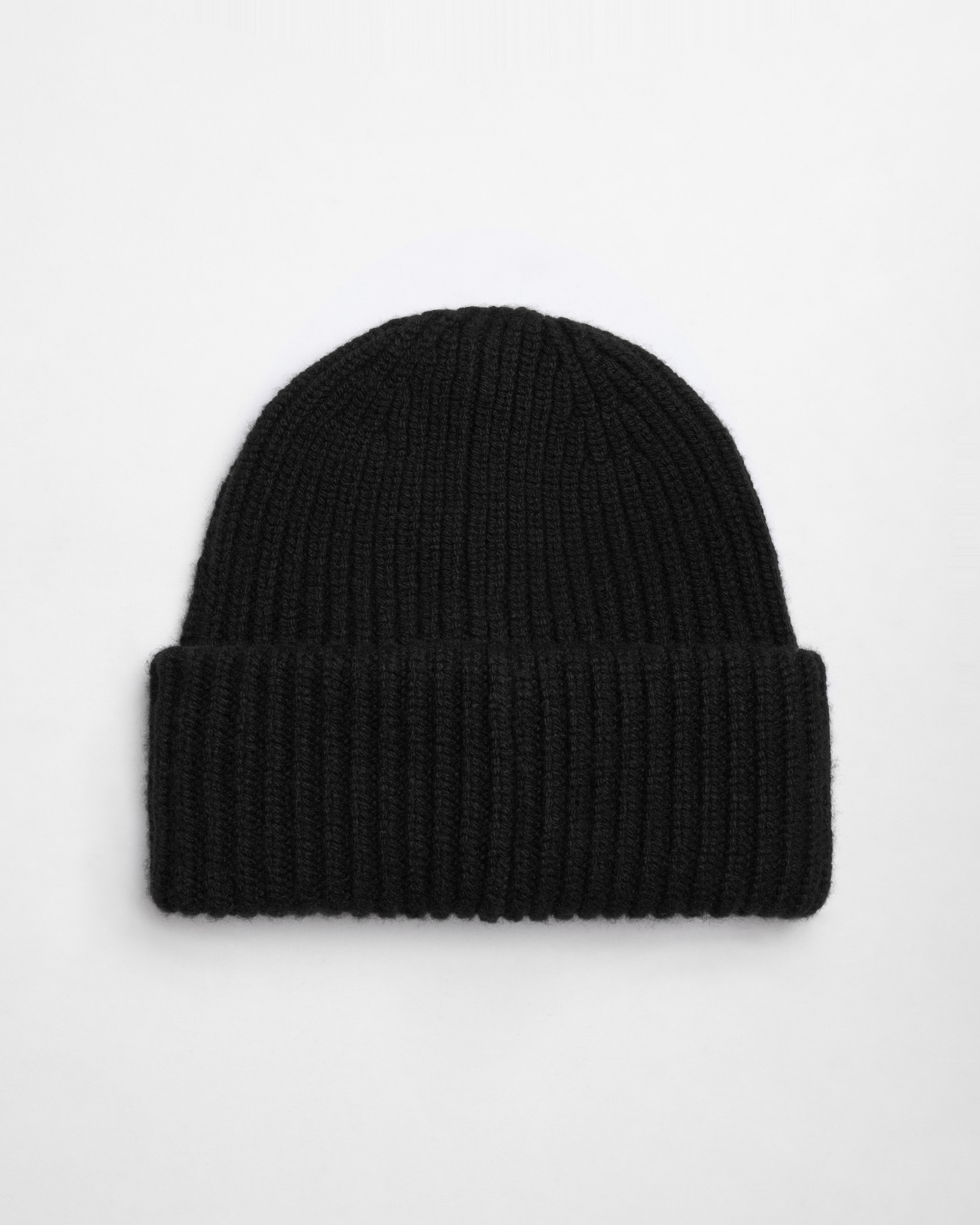 TRIOMPHE BEANIE IN RIBBED CASHMERE - BLACK | CELINE