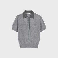 polo sweater IN fine cashmere silk - LIGHT GREY/GREY -  - 1 | CELINE