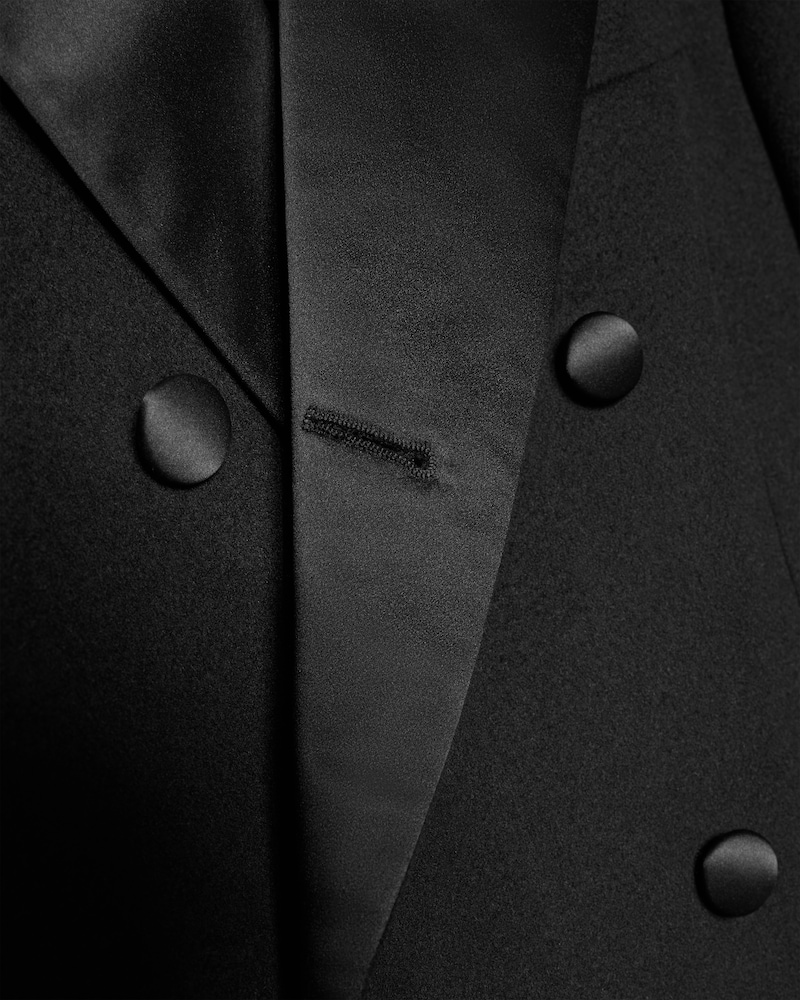 tux colonne coat IN WOOL CLOTH - BLACK -  - 1 | CELINE