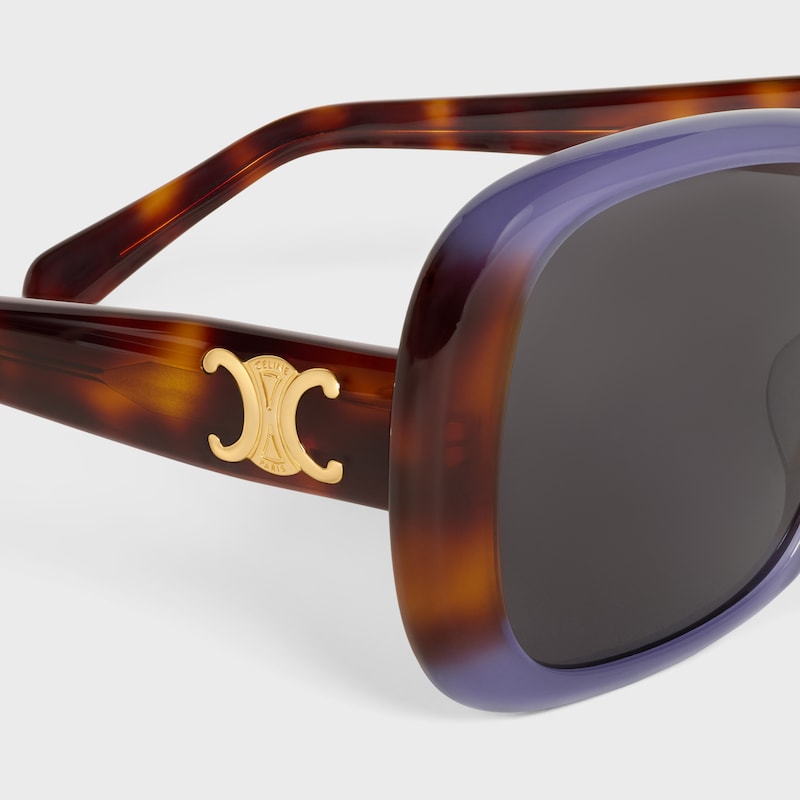 Triomphe 18 sunglasses in Acetate - Gradient Purple / Havana -  - 1 | CELINE