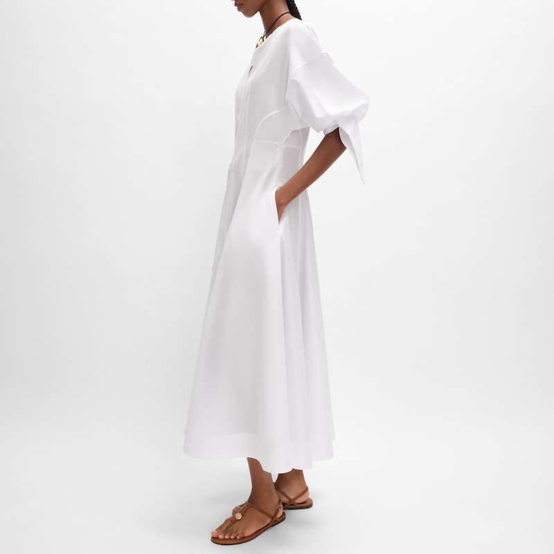 dress IN cotton poplin - 白色 -  - 1 | CELINE